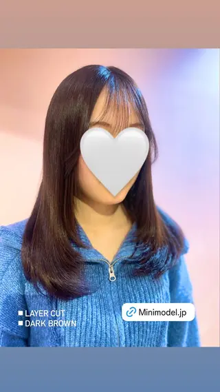 ロング 🩰無料カットモ デル／レイヤー／ボブのヘアスタイル