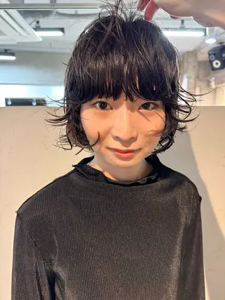 ショート パーマ ヘアアレンジ 丸山渉/パーマ エフェクトブリーチのヘアスタイル