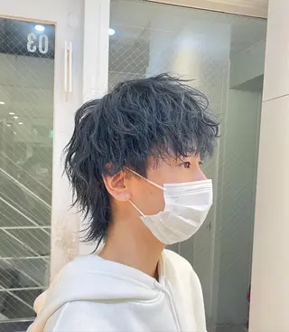 セミロング カラー ヘアアレンジ 艶髪✨寒色カラー✨ 翁長孝輔のヘアスタイル