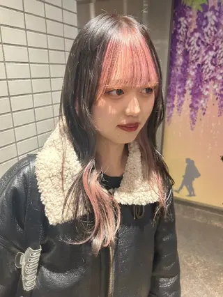 セミロング 🫧暖色愛され透明感 🍒カラー千優のヘアスタイル