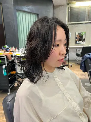 ミディアム パーマ ROBBY所属・松井美樹/似合わせ ガーリー・韓国のヘアスタイル