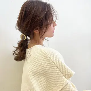 セミロング ヘアアレンジ 似合わせ.ﾍｱｾｯﾄ 得意🌹井上美沙のヘアスタイル