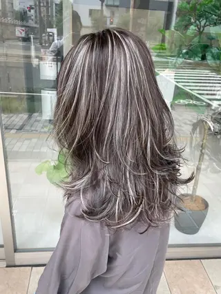 セミロング カラー 神野 雅樹のヘアスタイル