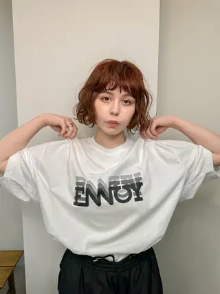 ショート カラー パーマ＊ 顔まわり似合わせのヘアスタイル