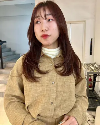 ロング カラー 顔周りカット/透明感 カラー✂️MEIのヘアスタイル