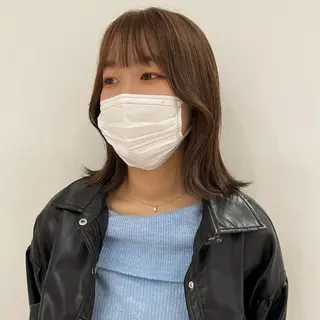 ミディアム カラー ベージュ🤎透明感 カラー🤎anriのヘアスタイル