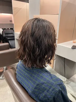 ミディアム パーマ レイヤーカット/ パーマ‪/表参道のヘアスタイル