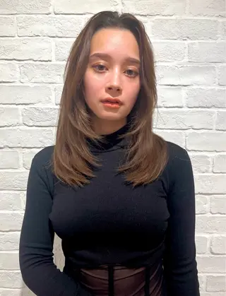 ミディアム カラー 【韓国ヘア×透明感 カラー】笹谷 莉未のヘアスタイル
