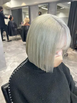 ミディアム カラー mimiiy梅田 中崎町ハイトーンのヘアスタイル