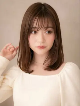 セミロング カラー 艶髪カラー🤍ྀི 強矢　美紗希🩷ྀིのヘアスタイル