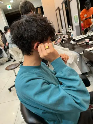 パーマ メンズ 福岡縮毛矯正✨️ ストレート 向井和輝のヘアスタイル