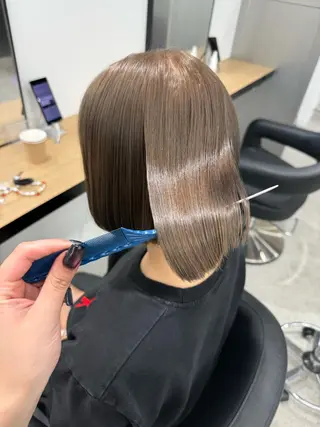 ミディアム カラー 暗髪🩶ラベンダー/ ブルー/ユウナ🤍のヘアスタイル