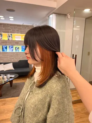 ミディアム カラー un.le.pont ルカ  🎨のヘアスタイル