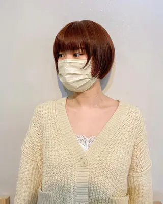 ショート カラー パーマ* 顔まわり似合わせのヘアスタイル