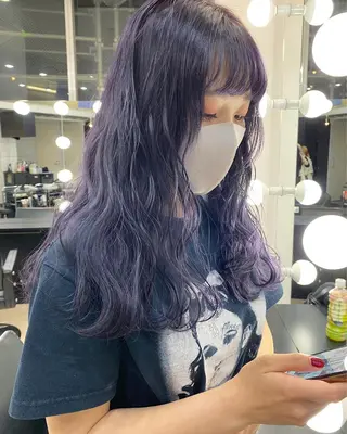 セミロング カラー ヘアアレンジ SHACHU渋谷神南店所属・SHACHU ayamiのヘアスタイル