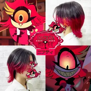 ミディアム カラー 推しカラー💫 ブリーチ💫若菜覚のヘアスタイル