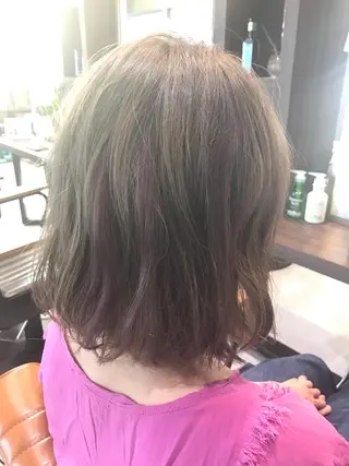 ミディアム カラー 松本 明日可のヘアスタイル