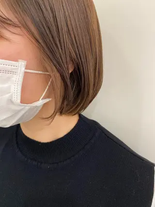 ミディアム カラー 細めハイライト🩶 ボブ/レイヤーカットのヘアスタイル