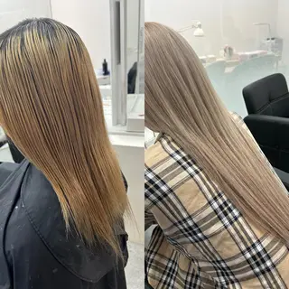 ロング カラー alpha. カラーエクステ下妻のヘアスタイル