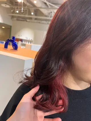 ミディアム カラー LUVISM万代 佐藤里咲/新潟万代のヘアスタイル