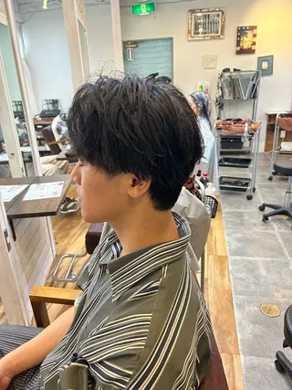 ショート パーマ メンズ CECIL hair なんば店所属・メンズパーマ 艶髪☆店長☆有馬のヘアスタイル