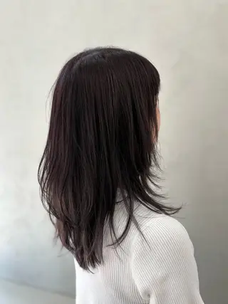 セミロング カラー ブリーチなし透明感 カラー✨横山 佳希のヘアスタイル