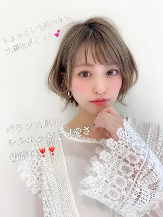 ショート カラー 大人かわいい💍🤍 ボブ/ショートボブのヘアスタイル
