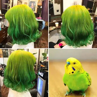 ミディアム カラー "PEPPU "所属・派手髪、ハイトーン ショートヘアShinのヘアスタイル