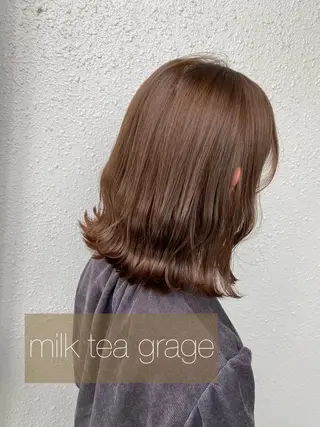 ミディアム カラー 後藤紗英/髪質改善 /オリーブベージュのヘアスタイル