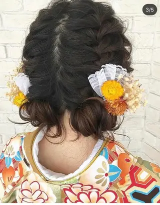 セミロング 白髪ぼかしハイライト 着付けヘアアレンジのその他イメージ