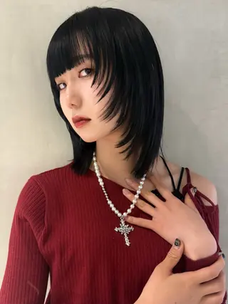 セミロング ALBUM池袋店所属・レイヤー💚ショート なかむらるか🐬💞のヘアスタイル