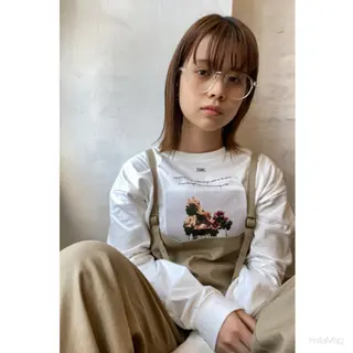 ミディアム カラー 岩間 香純のヘアスタイル