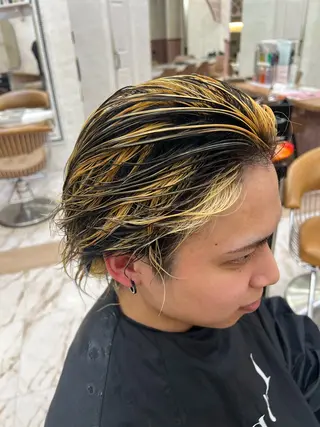 ショート メンズ 縮毛矯正/ブリーチ なしダブルカラー輝希のヘアスタイル