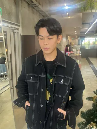 ショート パーマ メンズ ナガノリノ /ボブ/ ベージュ/暖色のヘアスタイル