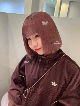 ショート カラー 長田 唯のヘアスタイル