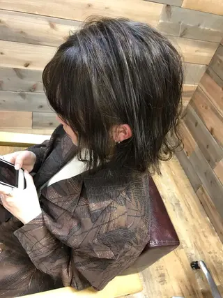 ミディアム カラー パーマ re naのヘアスタイル