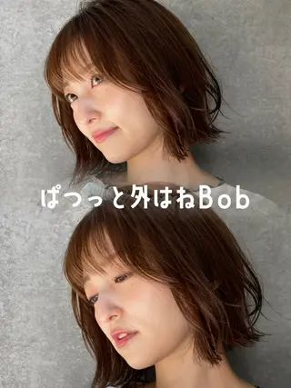 ミディアム ボブ/レイヤー 韓国/美髪/みそらのヘアスタイル