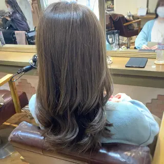 セミロング カラー ✨️美髪矯正×似合わ せ艶カラー✨藤田透のヘアスタイル