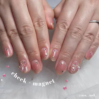 ネイル あゆ🎀/ワンホンネ イル/痛ネイルのネイルデザイン