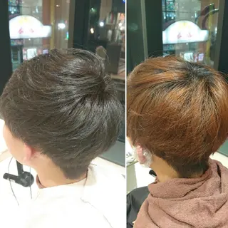 ショート メンズ カラー 宮本 秀人のヘアスタイル