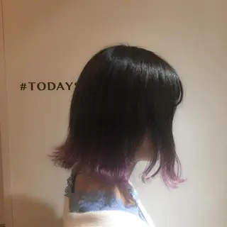 ミディアム カラー ホワイト&レイヤーカ ットエクステ長畠俊輔のヘアスタイル