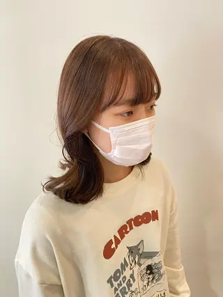 ミディアム 🫧顔周りカット 🫧樫村優香のヘアスタイル