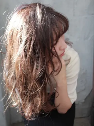 セミロング パーマ 鎌田卓也/髪質改善 /透明感カラーのヘアスタイル