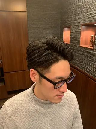 ショート パーマ メンズ ヒロ銀座 バーバーショップ神楽坂所属・ひらお あおとのヘアスタイル