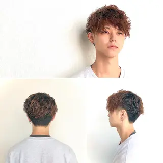 ミディアム カラー パーマ ヘアアレンジ メンズ キッズ ✨最強美容師✨ 💙にっしー西村💙のヘアスタイル