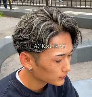 メンズ 白髪ぼかし/白髪 メッシュ/ゆうとのヘアスタイル