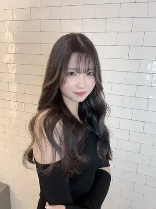 ロング カラー &chaLme   心斎橋所属・emi/髪質改善/ 韓国風/艶カラーのヘアスタイル