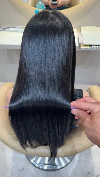 セミロング カラー レイヤー✨縮毛矯正 川村利幸のヘアスタイル