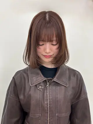 セミロング カラー ヘアアレンジ maoブリーチ無し 似合わせカラーのヘアスタイル