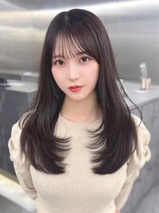 セミロング カラー MAEUL luna所属・前髪顔周り/レイヤー 韓国/桔川恒のヘアスタイル